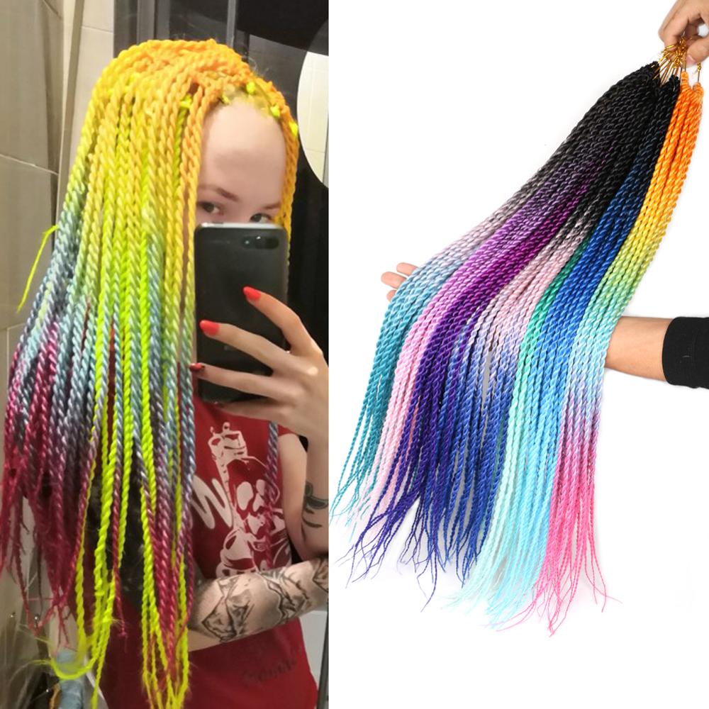Mtmei   ׷   ũ װ ƮƮ  ũ  ߰ 극̵ 24inch 20Strands/Pack Ombre Braiding Hair Extensions